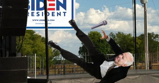 Staying power? Joe Biden Soils Himself, Falls Off Stage, Gains 9 More Points Over Democratic Field