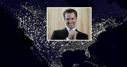 Nighttime photo from space shows Gavin Newsom’s progress with California