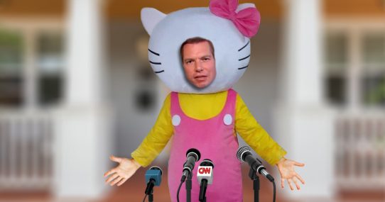 “I Have Nothing To Do With China!” Eric Swalwell Yells While Dressed As Hello Kitty