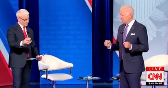 Biden Attempts Getaway With Imaginary Bus During Town Hall Q&A